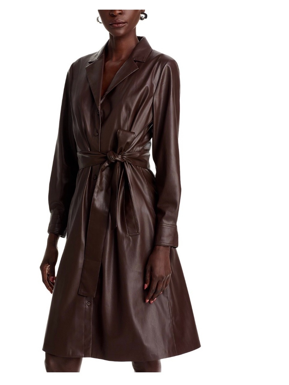Kobi Halperin Dixie Faux Leather Shirtdress - 
Size XS